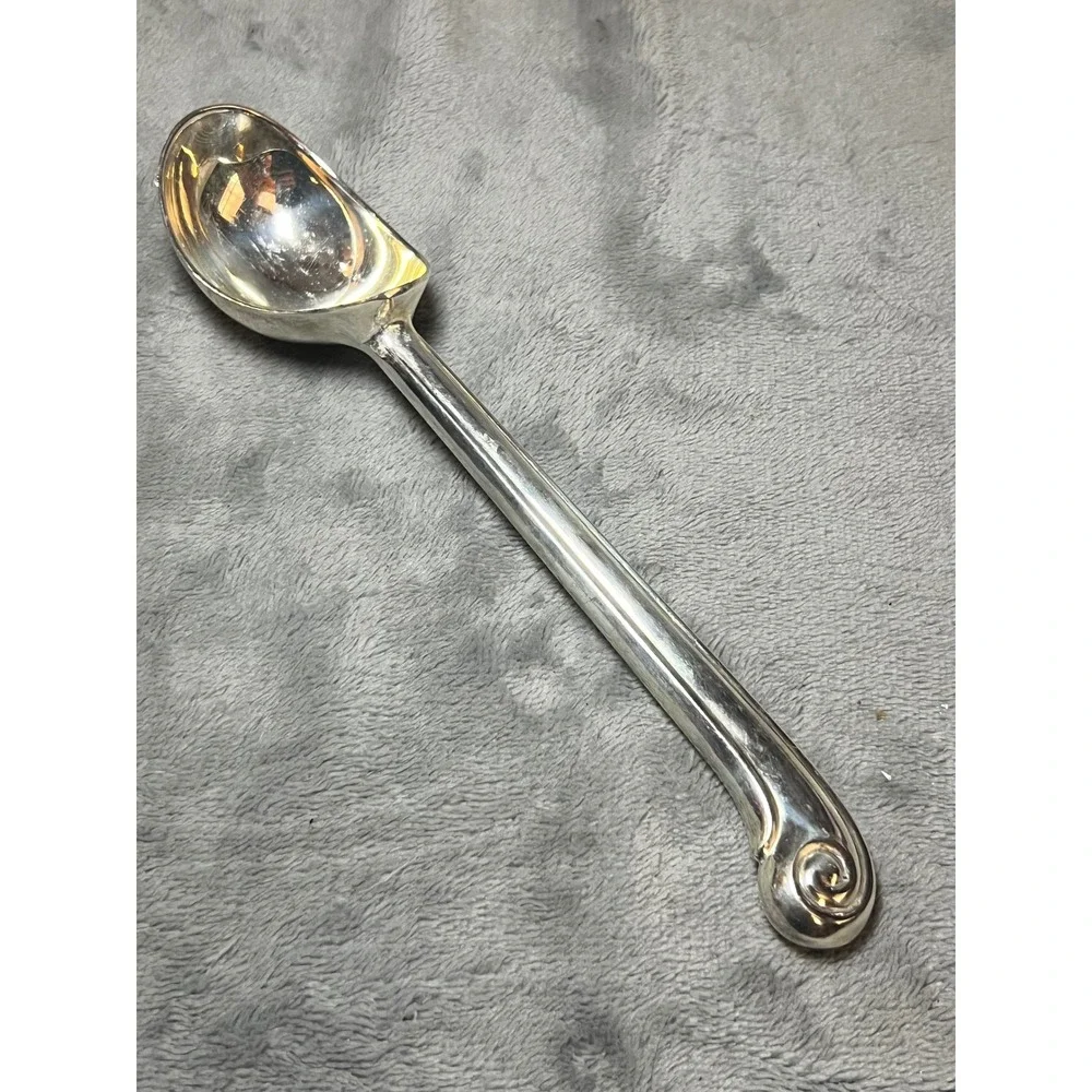 Gorham Heritage Silverplate Serving Spoon Vintage Scroll Handle Tableware MCM